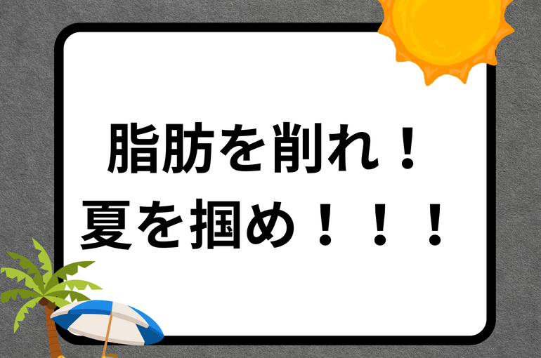 脂肪を削れ！ 夏を掴め！！！